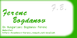 ferenc bogdanov business card